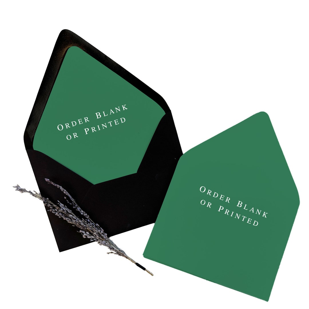 Emerald Green Euro Flap Envelope Liners 25 Blank Liners A1, A2, A6, A7