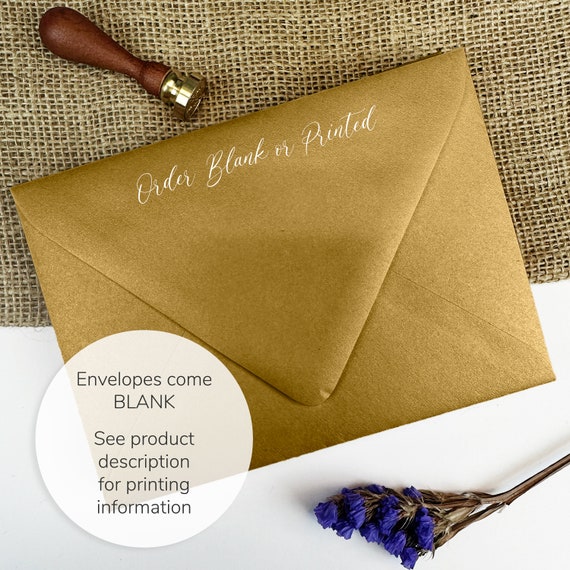 custom gold foil edge fancy paper envelope