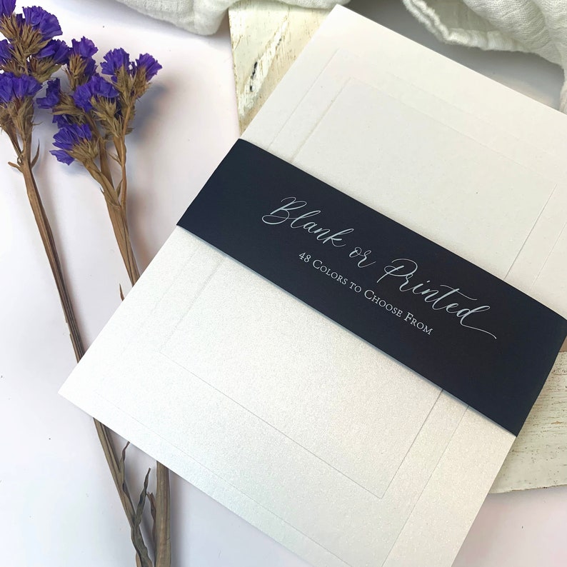Invitation Belly Bands for Wedding Invites 48 Colors Matte Etsy