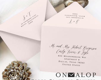 Powder Pink Wedding Envelopes, Heavyweight Matte, Blank or Custom Printed with Addresses