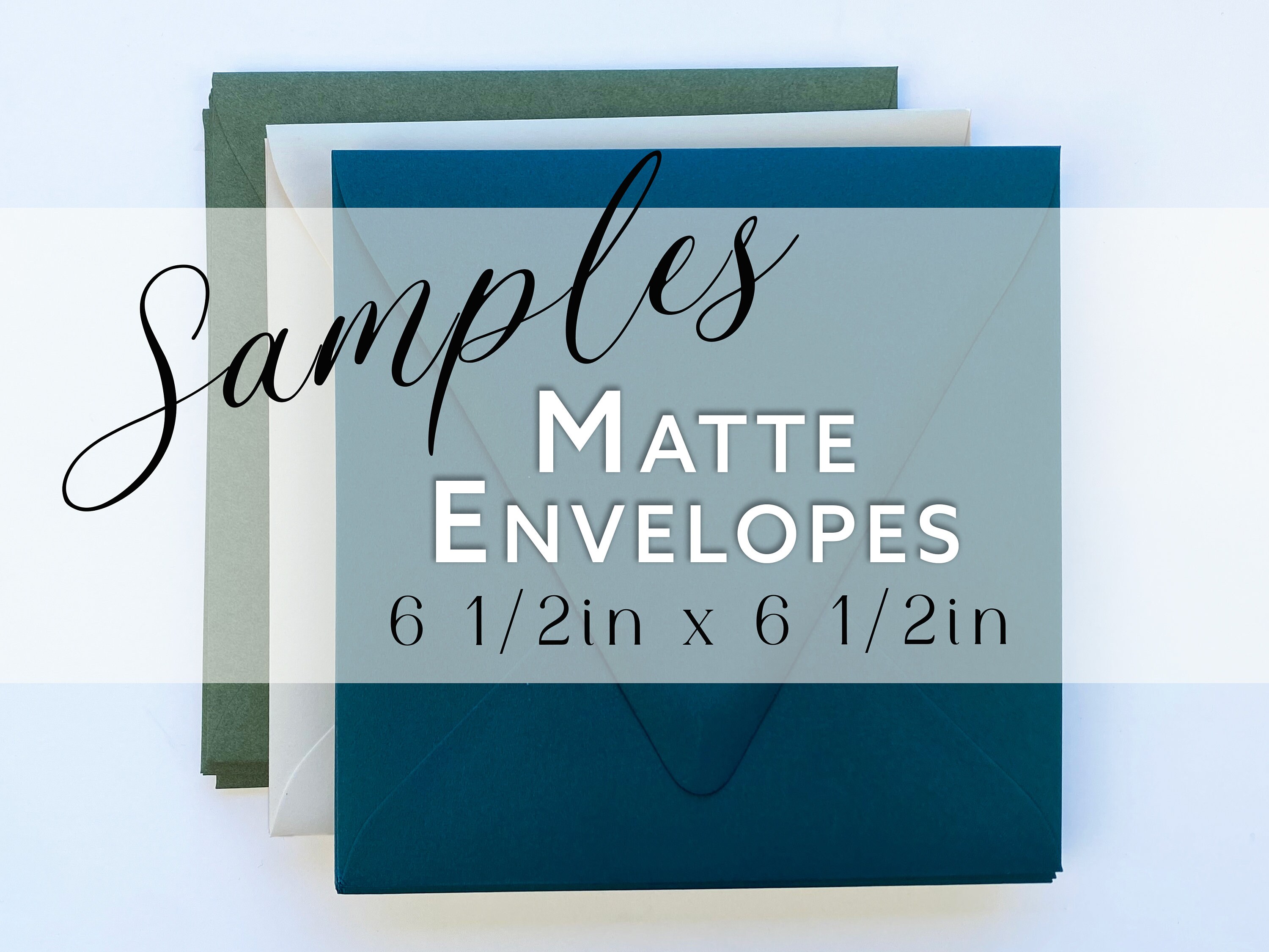 Square Envelopes - 6 1/2 in - SAMPLE  | Matte Euro Flap Envelope | Thick, Square Envelopes for Square Invitations and Cards
