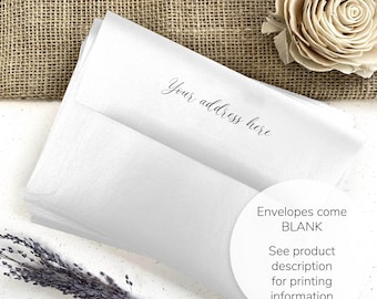 Crystal White Shimmery Metallic Envelopes for Wedding, Shower, Birthday, Bat Mitzvah Invitations | 25 Blank Envelopes (Printing Available)