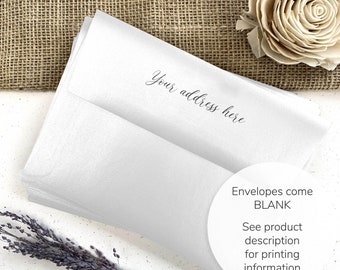 Shimmery White Metallic Envelopes, Wedding Invitations, 25 Blank Envelopes