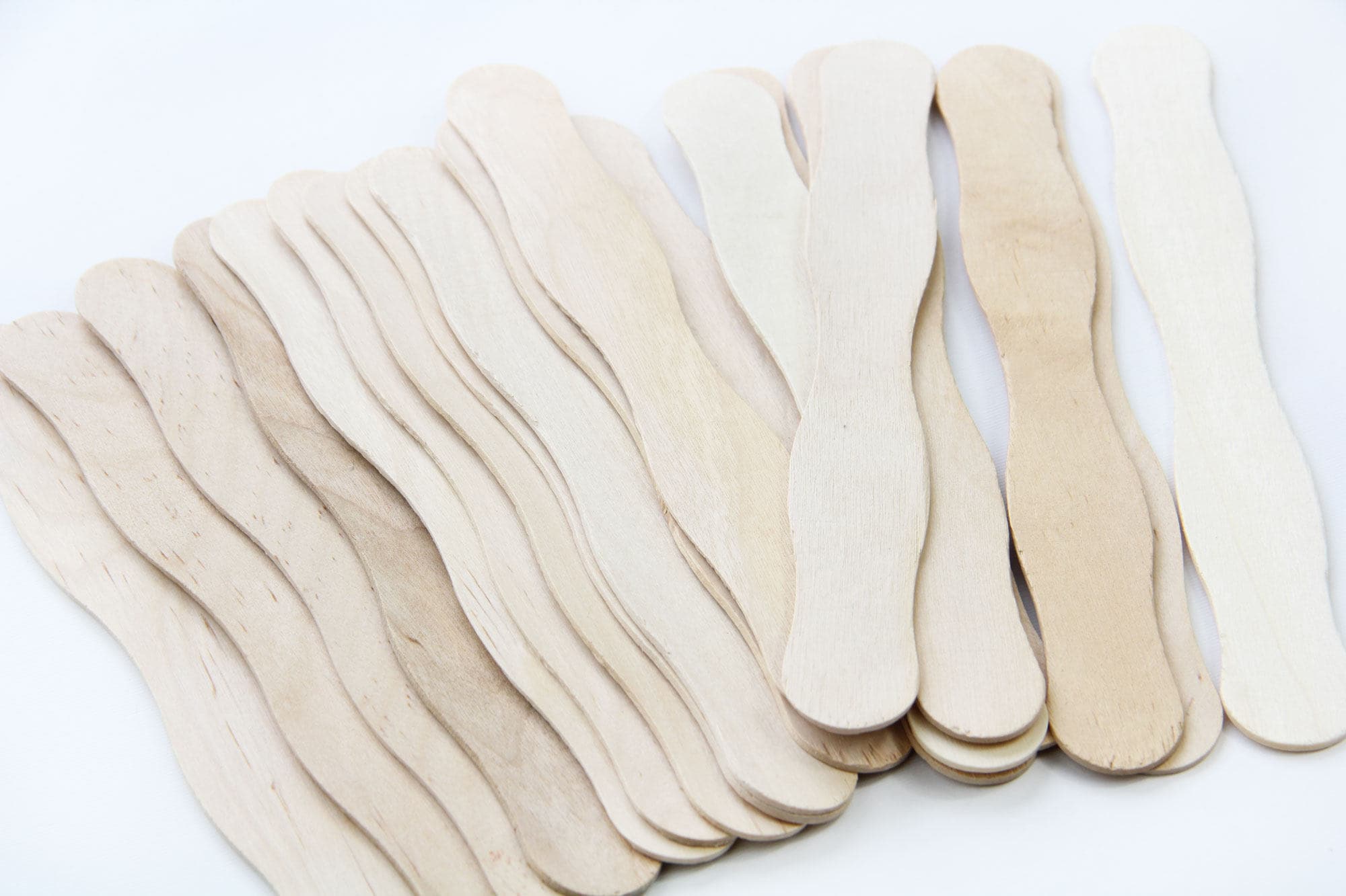 50 Wooden Fan Stick 8 Inch Wavy Wooden Fan Handles Etsy