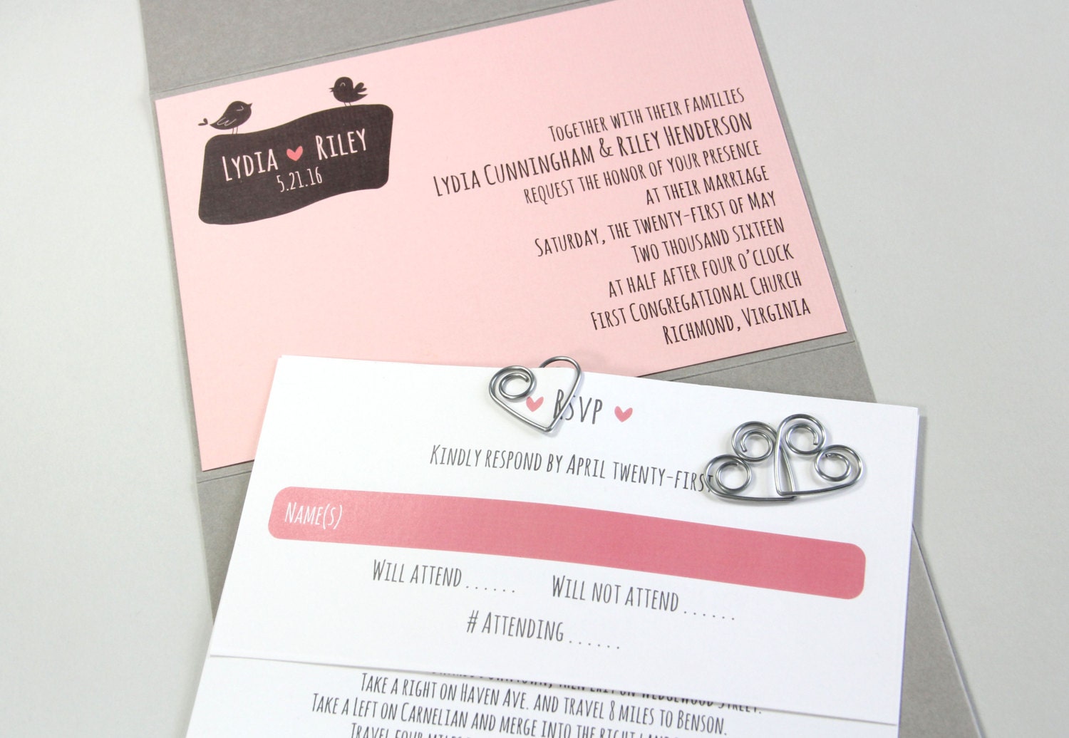 Purple Heart Paper Clips - 50 Pack Wedding Invitation Accessories With Storage Tin