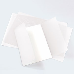 Blank Vellum Jackets for Invitations - White/Clear Wraps For A2, A7, A9 Invites - White & Color Printing Available (25 Unfolded Wraps)