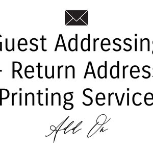 Guest addressing and return address printing add on. Order envelopes printed from Onvalop.