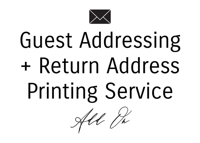 Guest addressing and return address printing add on. Order envelopes printed from Onvalop.