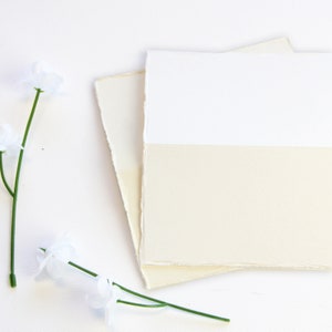Deckle edge place cards white vs cream