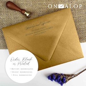 Antique Gold Metallic Shimmer Invitation Envelopes | Wedding, Anniversary (25 Pack)