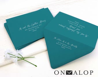 Aqua Blue Envelopes, Blank or Printed | Euro Flap (Set of 25)
