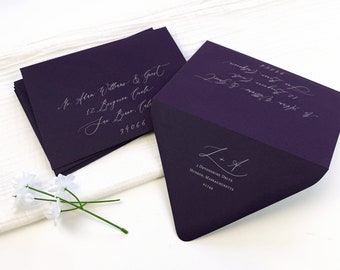 Dark Purple Invitation Envelopes for Weddings & Cards | Envelope Sizes: A1, A2, A6, A7, A7.5, A9 | 25 Blank Envelopes (Printing Available)