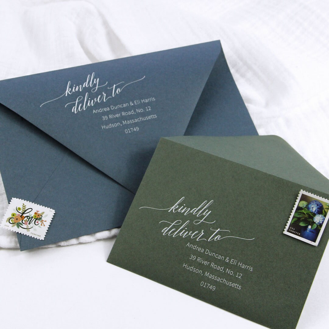 Dusty Blue Envelopes for Wedding Invitations RSVP 5x7 A7 Etsy