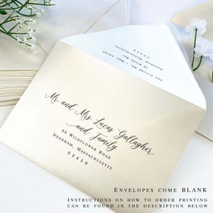 Quartz Pearl White Shimmer Metallic Envelopes for Wedding, Save the Dates | 25 Blank Euro Flap Envelopes | Order Blank or Add Printing