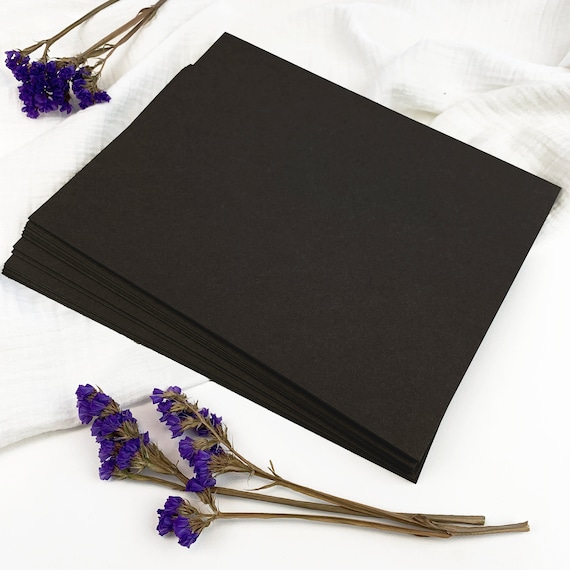 Ebony Black Cardstock Paper (8.5x11 in) | 111 lb Matte, 25 Sheets