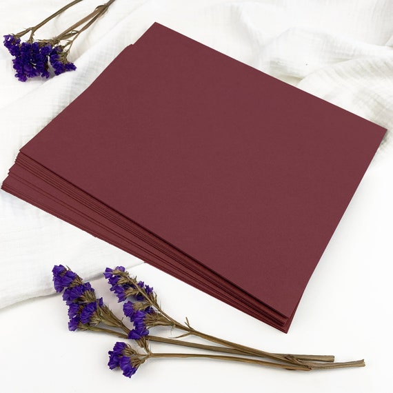Merlot Burgundy Card Stock Paper 8 1/2 X 11 in Thick, Heavy, Matte Finish  Paper Wedding Stationery, Invitations, Cards 25 Blank Sheets 