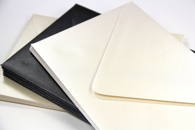 Shimmer Envelopes Wedding Envelopes 25 5 14 x 7 14 Stationery Envelopes A7 Metallic Euro Flap Envelopes