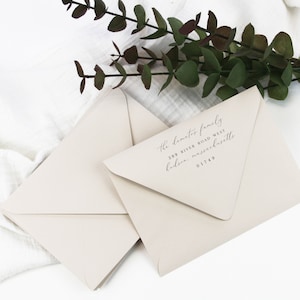 Chardonnay Beige Taupe Neutral Envelopes for Wedding Invites A7, A1, A2, A9 More Sizes 25 Blank Envelopes Address Printing Available image 1