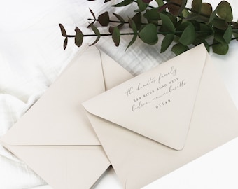 Chardonnay Beige Taupe Neutral Envelopes for Wedding Invites | A7, A1, A2, A9 + More Sizes | 25 Blank Envelopes | Address Printing Available