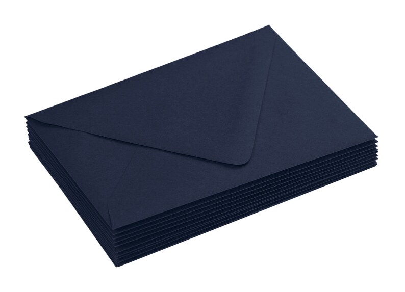 25 Blank Envelopes Choose Your Size Dark Navy Blue Pointed Flap Envelopes for Wedding Invitations and Special Occasions