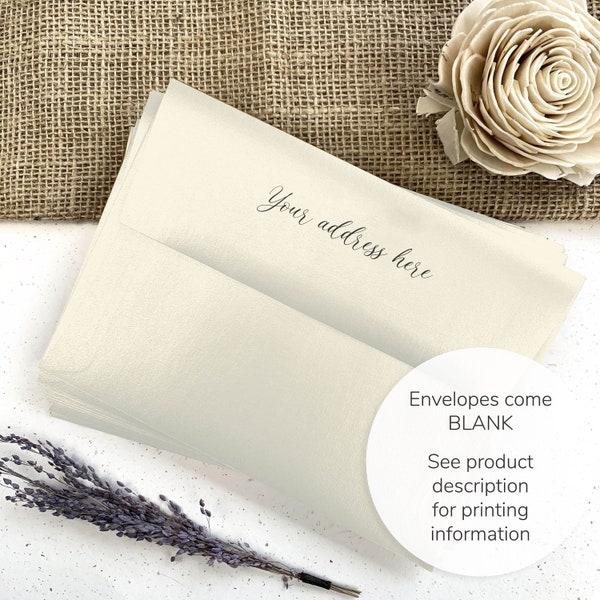 Shimmery Pearlized Metallic Cream Envelopes Opal | 25 Blank Envelopes (Address Printing Available) | 4x6 A6, 5x7 A7 + More Sizes
