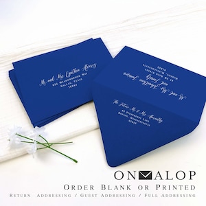 Royal Blue Envelopes for Weddings, RSVPs, Save the Dates, Invites, etc | 25 Envelopes, Blank or Custom Printed | 4x6, 5x7, 5x8 + More Sizes