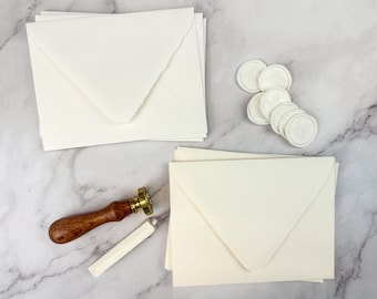 Deckle Edge Envelopes | Handmade Look, A2 Size | 25 Pack
