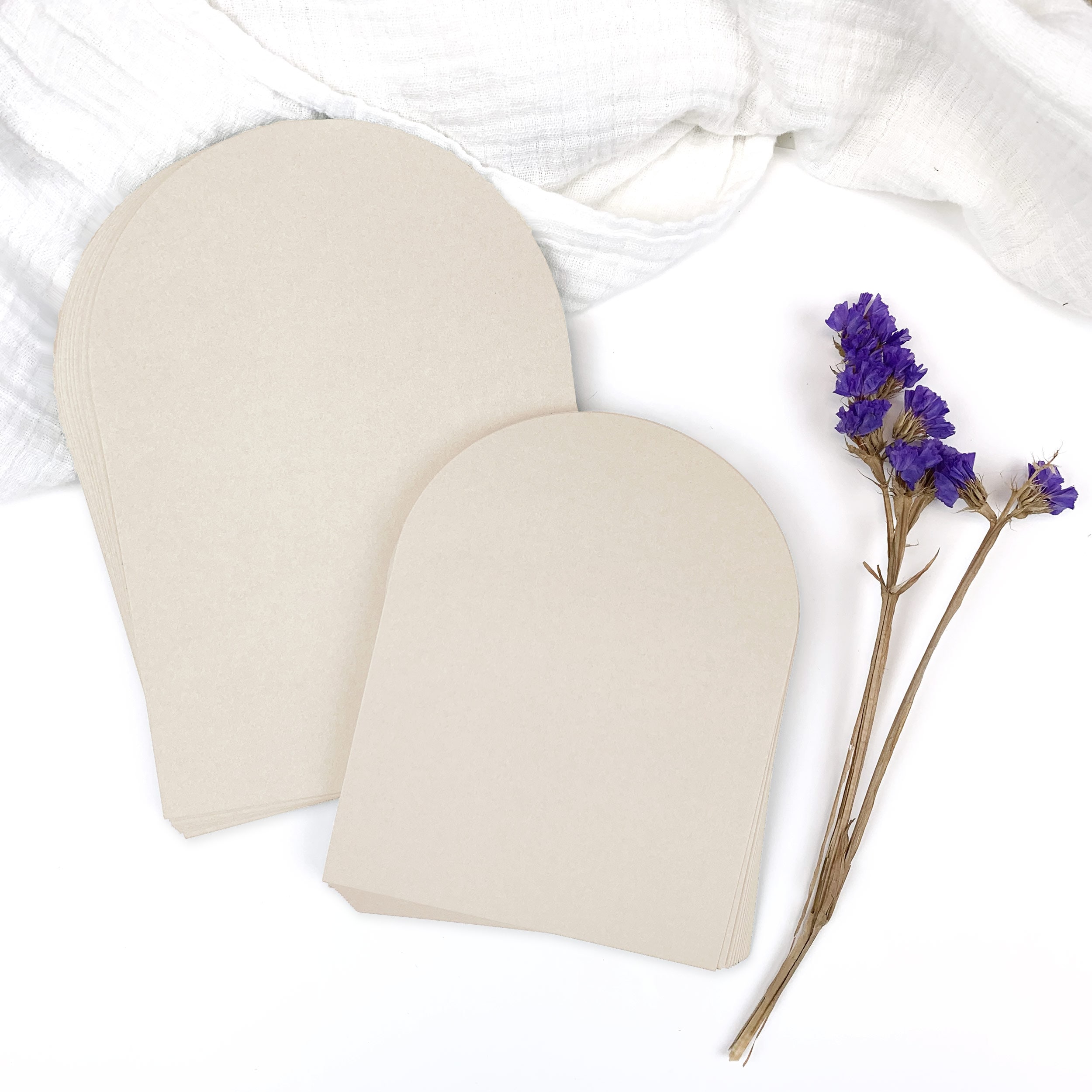 Chardonnay Beige Arch, Half Arch Shape Cards for Invitations, Save the Dates, Menus | 5x7 A7 or 4x5 A2 | 25 Blank Cards | Printing Available