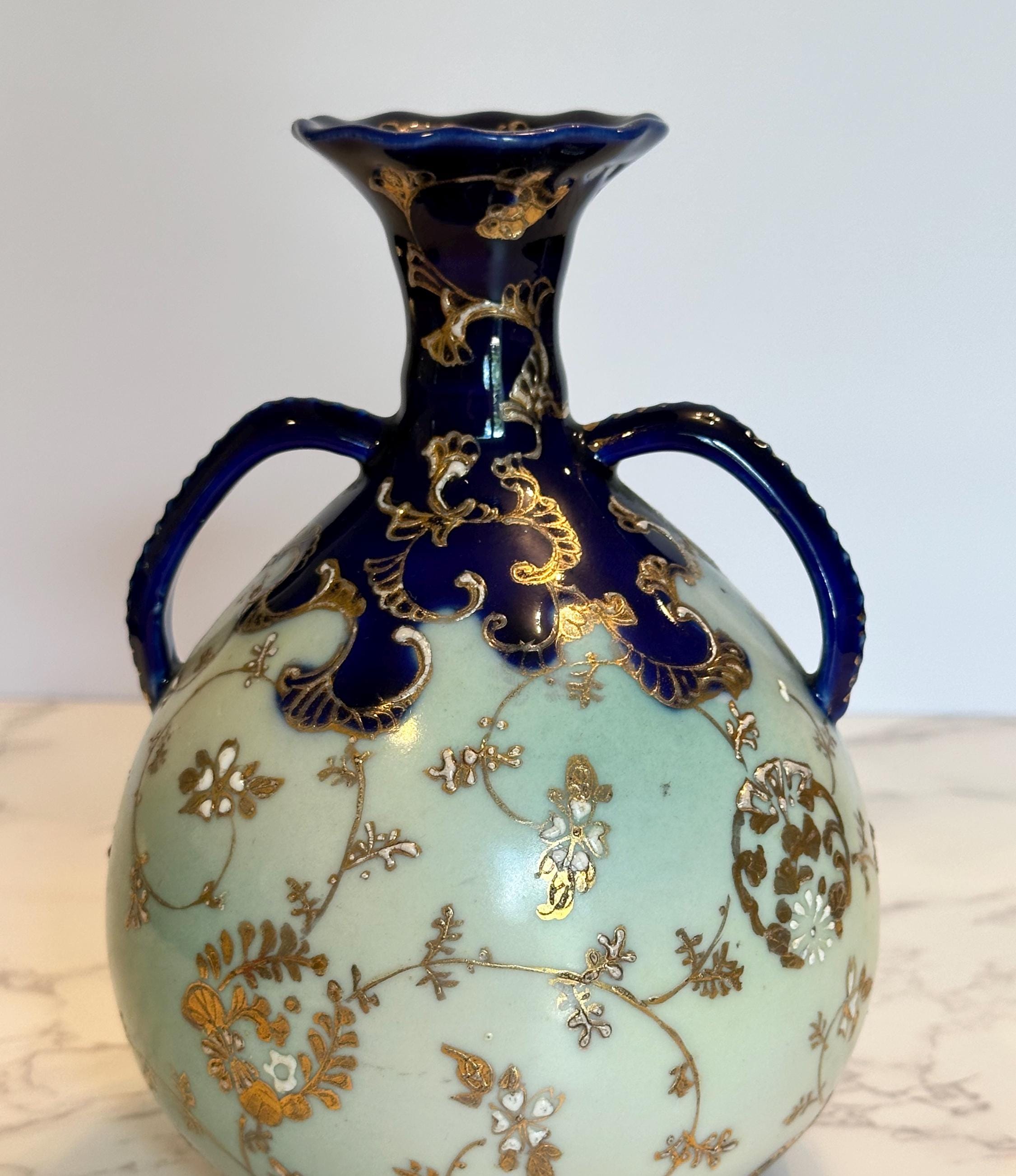 【専用】オールドニッポン 金盛り 花紋 チョコレートポット コバルト ゴールド Cobalt Gold Nippon - Etsy