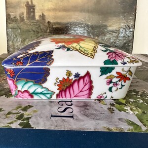 Vintage Horchow Porcelain Playing Card Box – Made in Japan, Tobacco Leaf  Floral Pattern