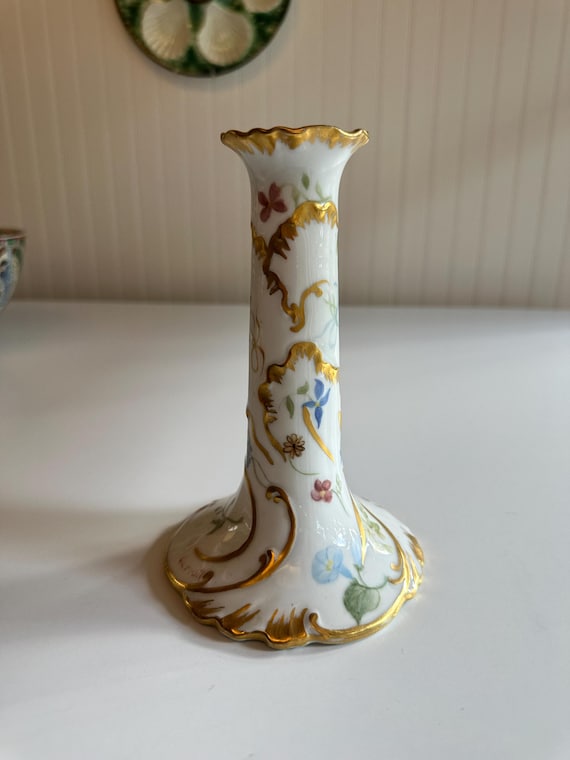 Antique Haviland and Co. Limoges Porcelain Candlestick – Hand