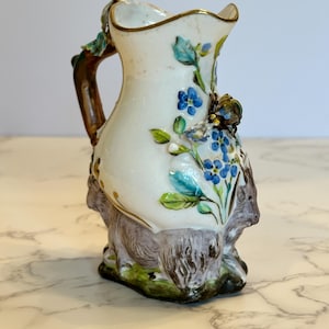 Antique English Goat & Bee Jug – 18th Century Staffordshire, 4” Tall Figural Pitcher