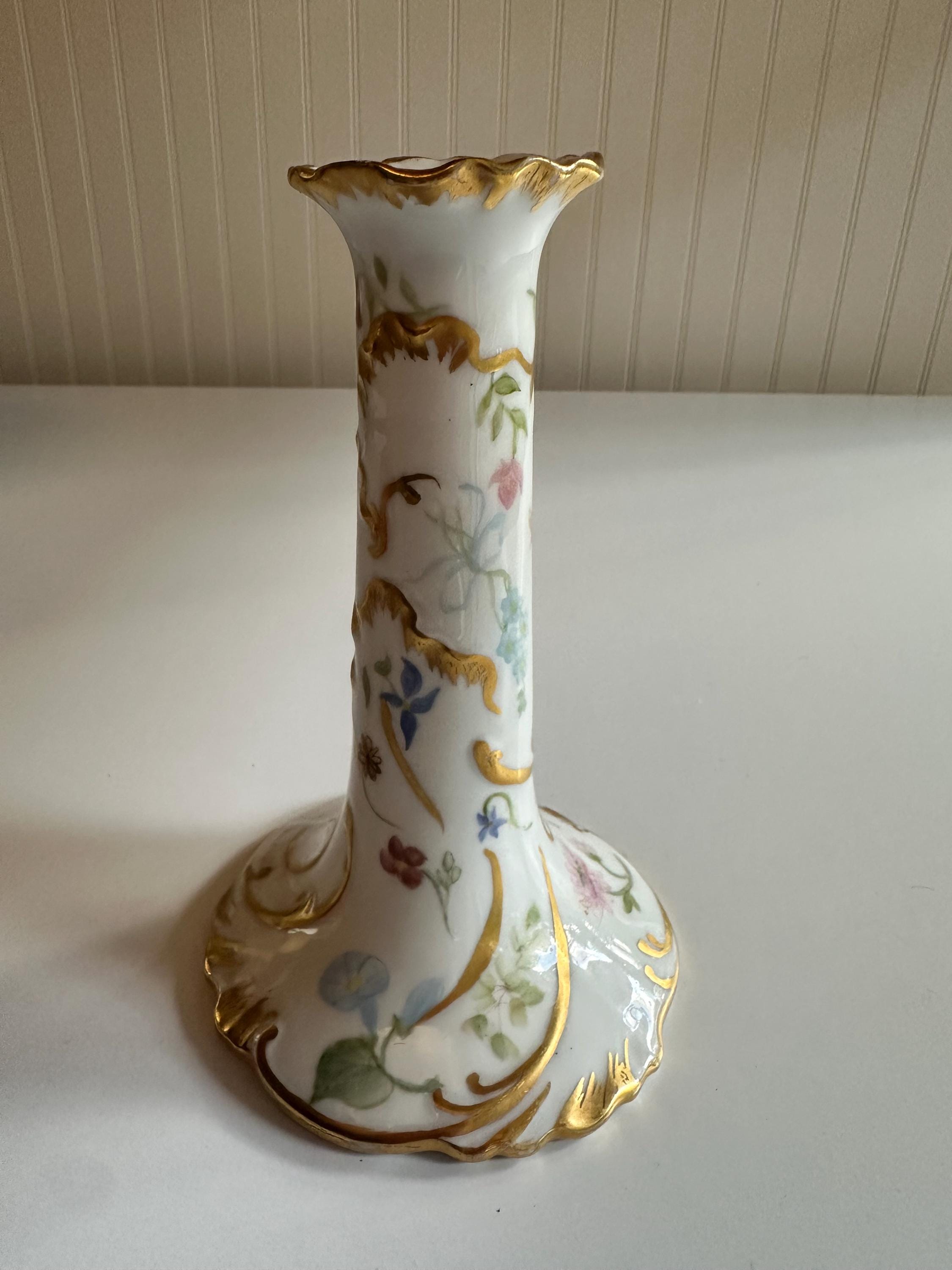 Antique Haviland and Co. Limoges Porcelain Candlestick – Hand