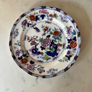 Antique Minton “Ancestral” Plate – 7.5&quot; English Bone China, Late 19th–Early 20th Century