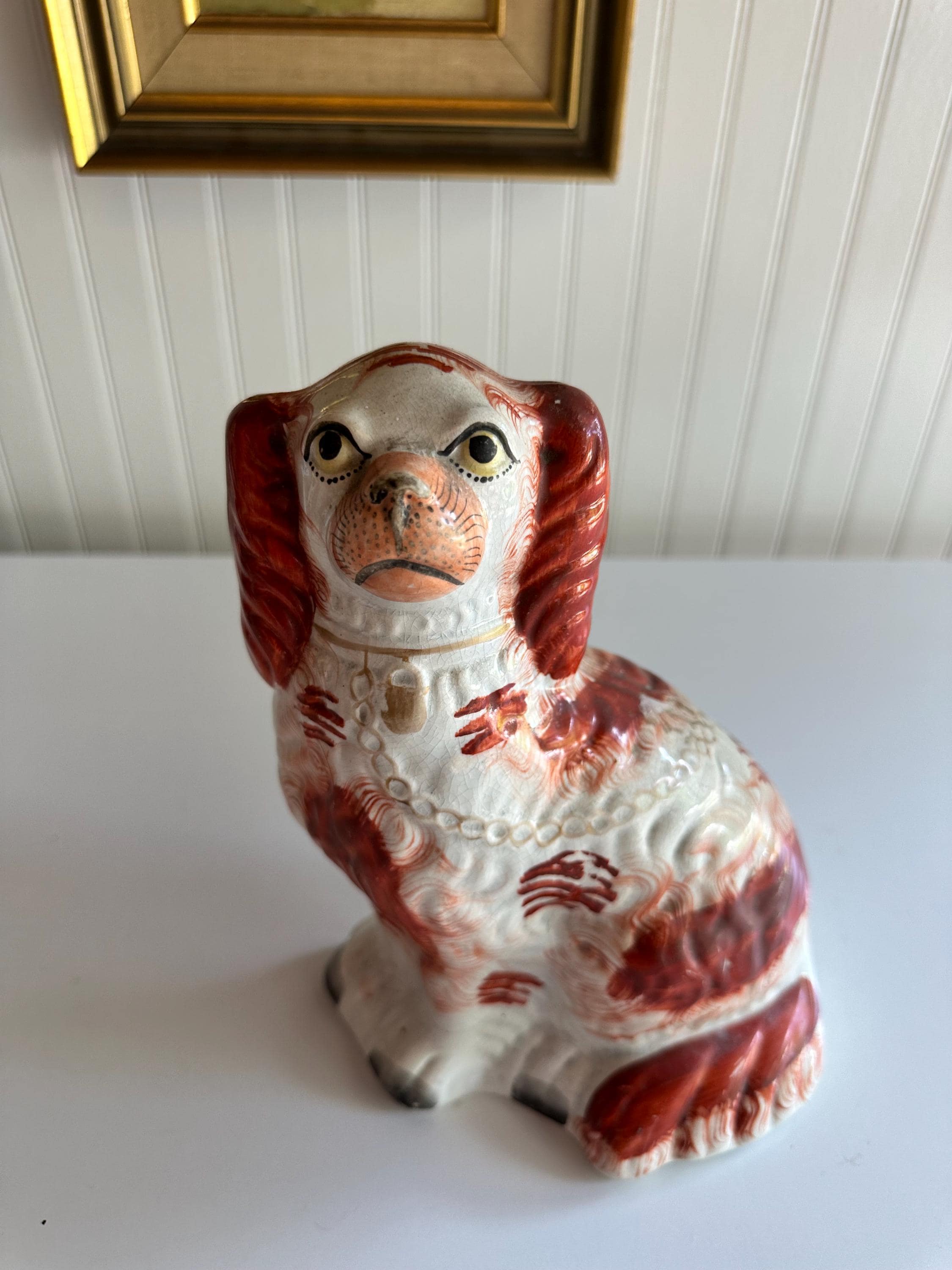 Antique Staffordshire Spaniel Dog, 9.5