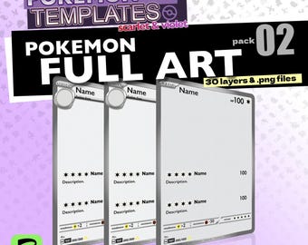 Modelo de Pokémon TCG, Pokémon FullArt, TCG Escarlate e Violeta | 30 PNGs + Arquivo Editável do Affinity | Carta Proxy Personalizada | Download Digital