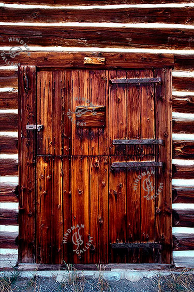 1315 Rustic Door Old Cabin Door with Iron Strap Hinges Etsy