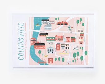 Collinsville, CT // map illustration