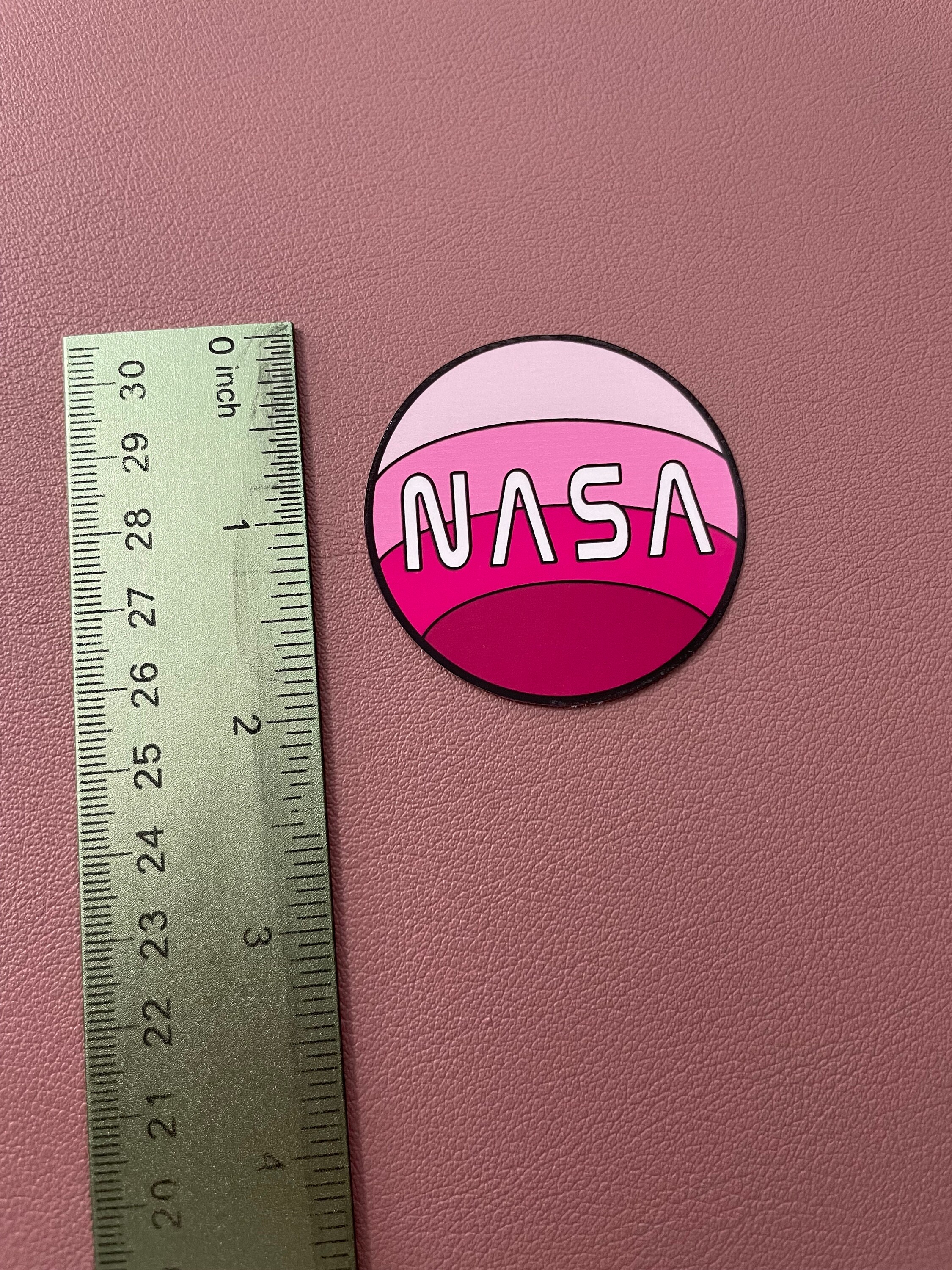 NASA Sticker Vinyl Sticker NASA Worm Logo Vinyl Pink Retro Etsy UK
