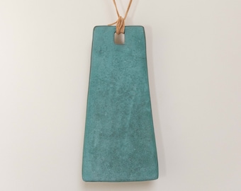 Coastal Decor, Green Turquoise, Beach House Cottage Wall Art, Glazed Ceramic Sculpture Wall Decor, Modern Minimal Hanging, Outdoor Art