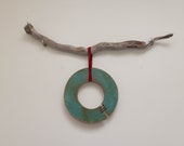 Large Dream Catcher, Ceramic, Emerald, Large Wall Art, Wall Sculpture, Contemporary Art, Outdoor Ceramic, Dream Catcher, Large Wall Hanging