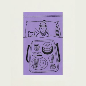 Breakfast in Bed Risograph Print