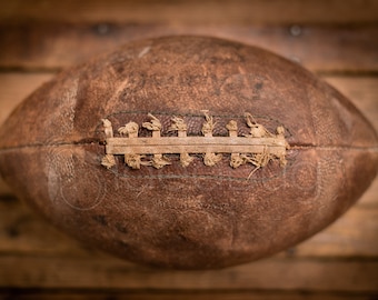 PHOTO PRINT - Vintage Football, Old, Worn and Well Used, Fine Art, 8x10 or 16x20