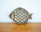 Vintage Cast Iron Spoon Rest, Cast Iron Trivet