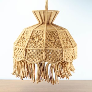 Vintage macrame swag lamp -  Shabby chic - Cabine decors