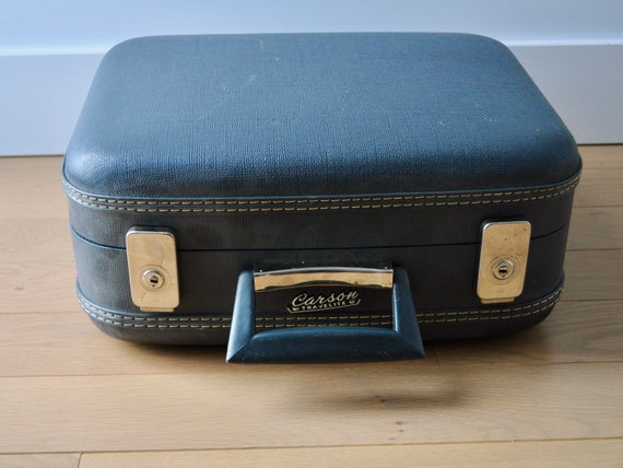 Vintage 60's Mod blue Suitcase Luggage - image 6