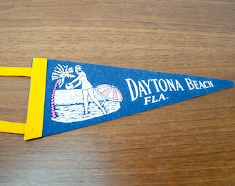 Vintage Felt Souvenir Pennant - Daytona Beach, Floride, USA