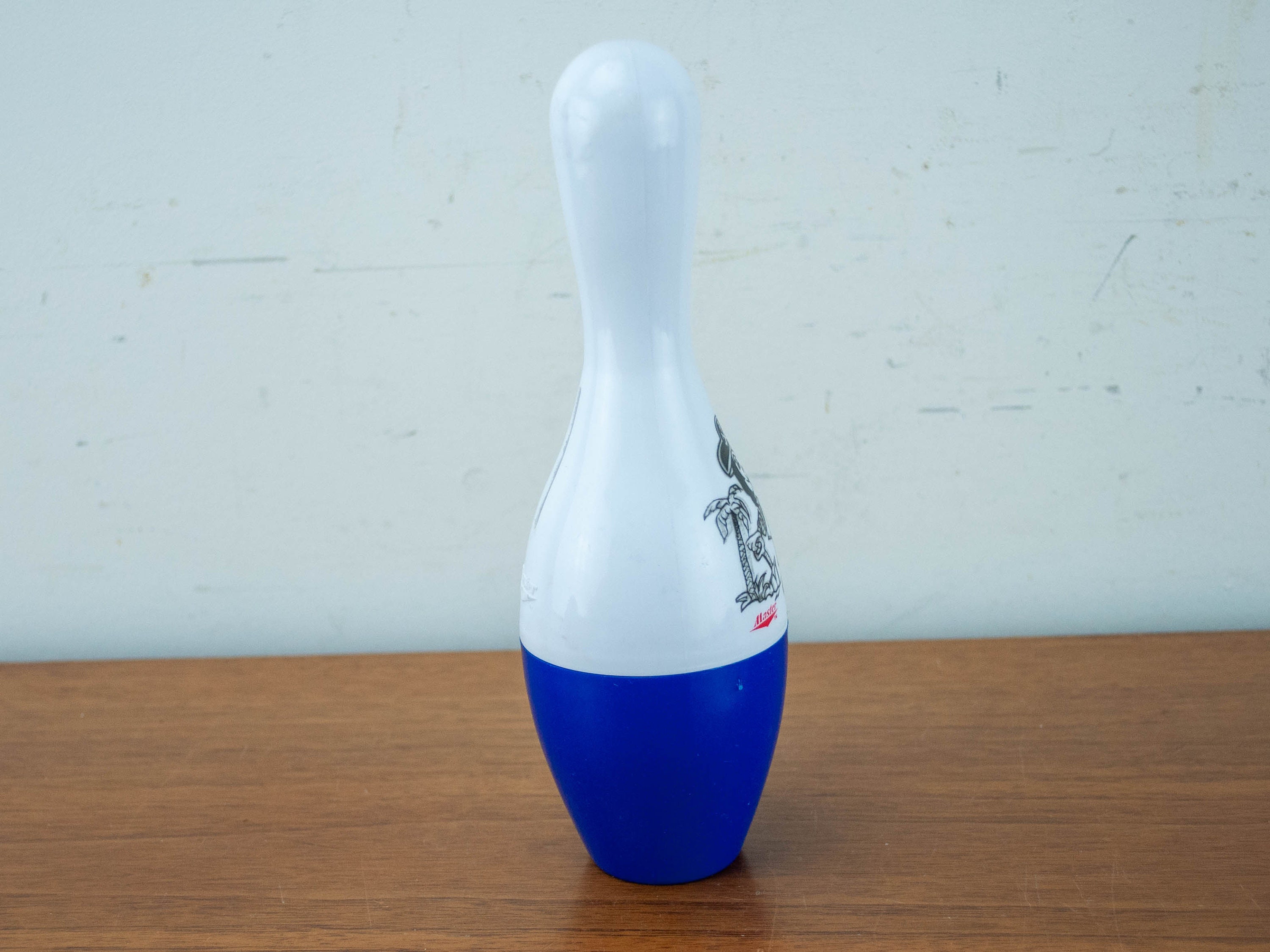 Cute Little Bowling Pin Bank in White and Blue Plastic. - Etsy