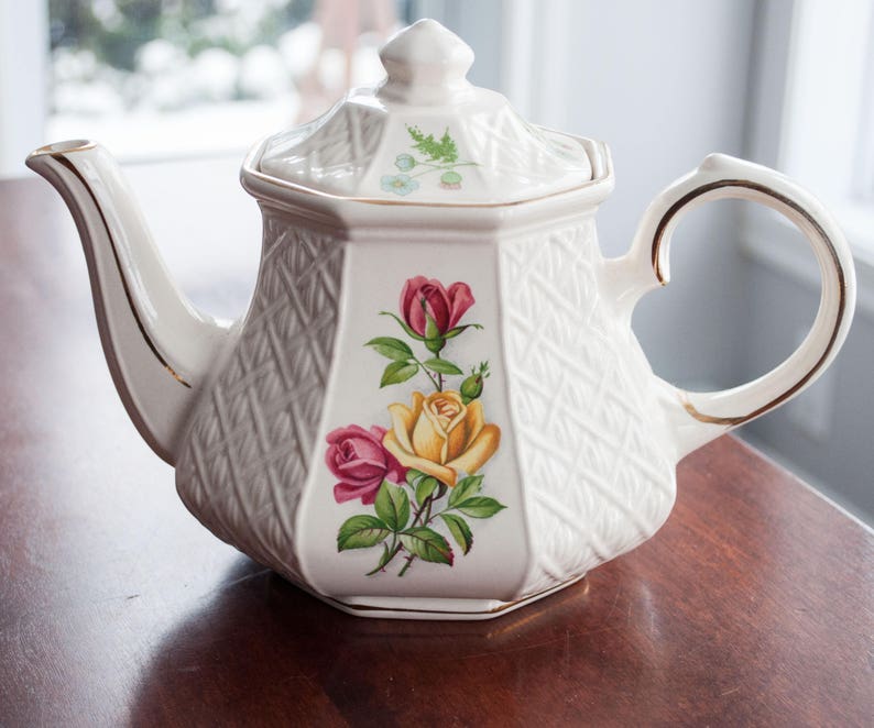 Vintage 1960s Sadler English Teapot Flower Etsy