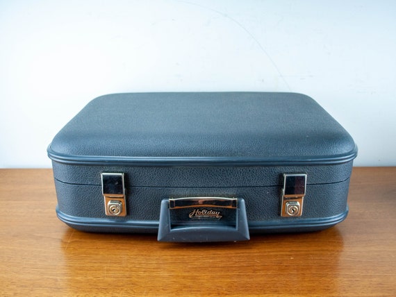 Vintage 60's Mod blue Suitcase Luggage